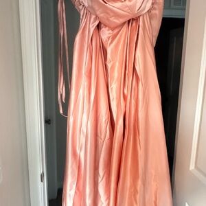Elegant Peach Satin Gown
